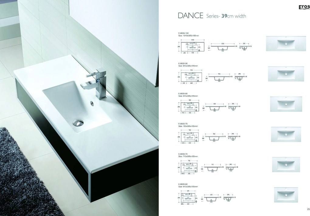 Comad Nábytkové keramické umývadlo UM-2060RB DANCE 60-DP, 62x40 cm, biela matná