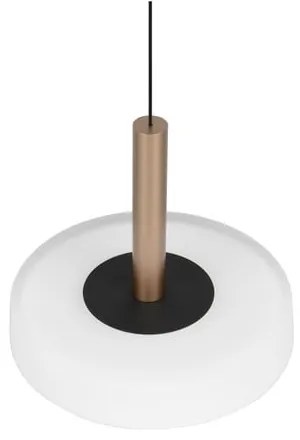 LED stmievateľné závesné svietidlo v čierno-bielo-zlatej farbe so skleneným tienidlom ø 22 cm Celeste – Trio