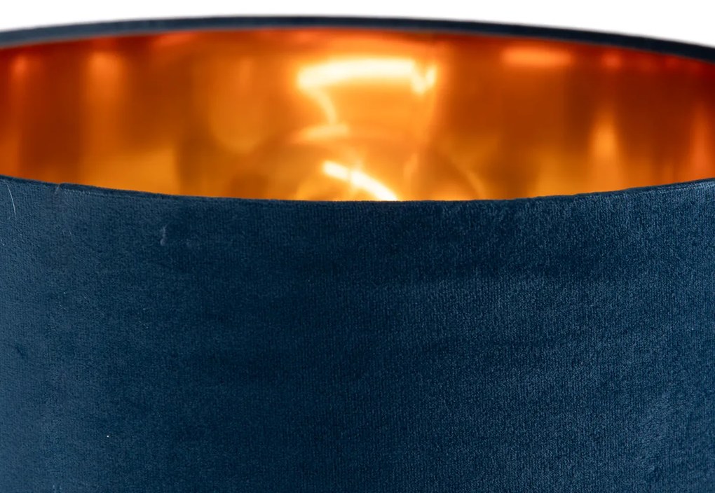 Moderná stolná lampa modrá so zlatom - Rosalina