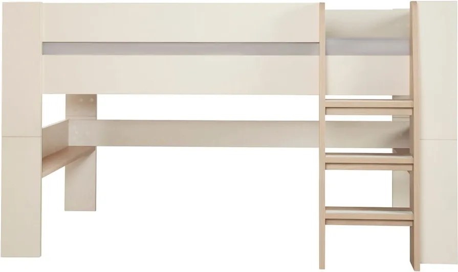 Béžová vyvýšená detská posteľ bez roštu 90x200 cm Loft – Roba