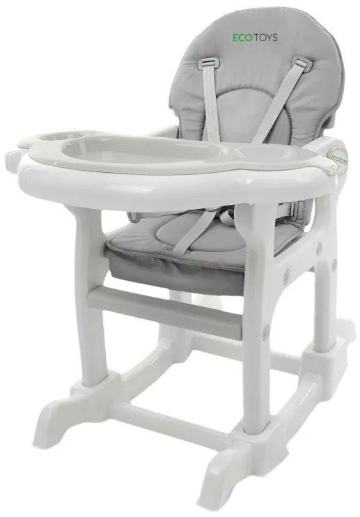 Detská jedálenská stolička EcoToys 3v1 DESTI šedá