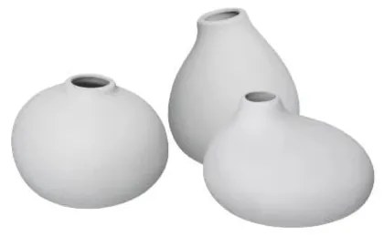 Svetlosivé porcelánové súprava váz 3 ks (výška 9 cm) Nona – Blomus