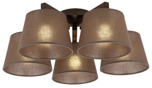 Brilagi - Prisadený luster LATTE 5xE27/15W/230V borovica/hnedá