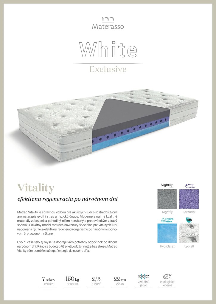 Materasso Penový matrac Vitality Rozmer: 200 x 200 cm