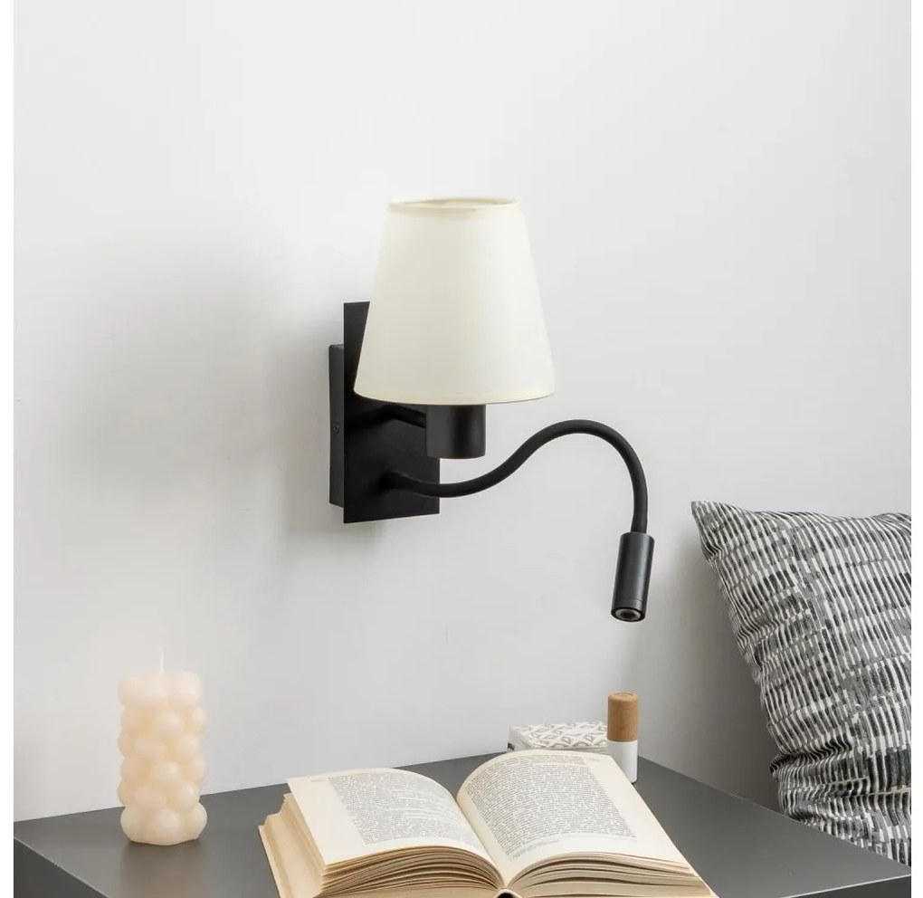 Brilagi - LED Nástenná lampa NUBILA 1xE27/25W/230V + LED/3W čierna/krémová