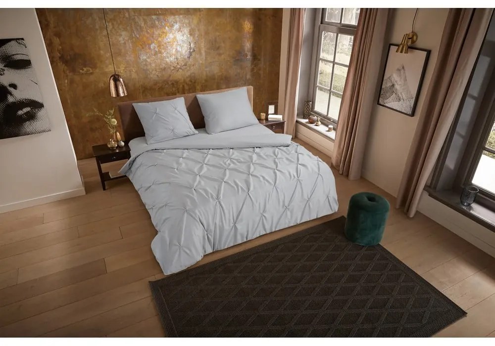 Sivé predĺžené obliečky na jednolôžko z mikrovlákna 140x220 cm Pure Elegance – Good Morning