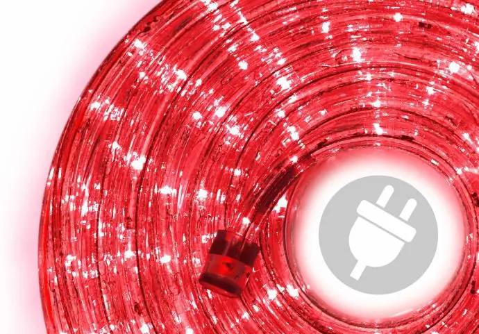 LED svetelný kábel 10 m - červená, 240 diód