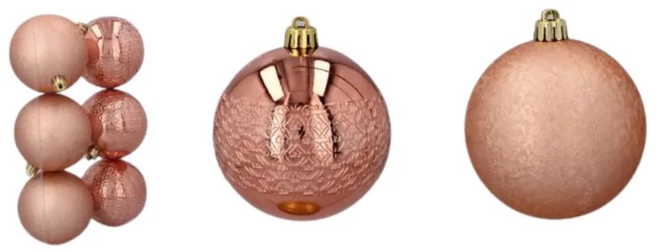 Vianočné gule 8cm 6ks Copper
