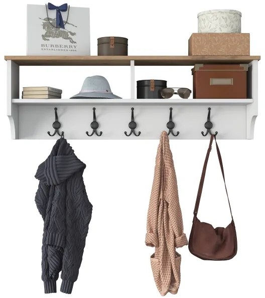 Nástenný vešiak RANI 120x37,2 cm biela/béžová