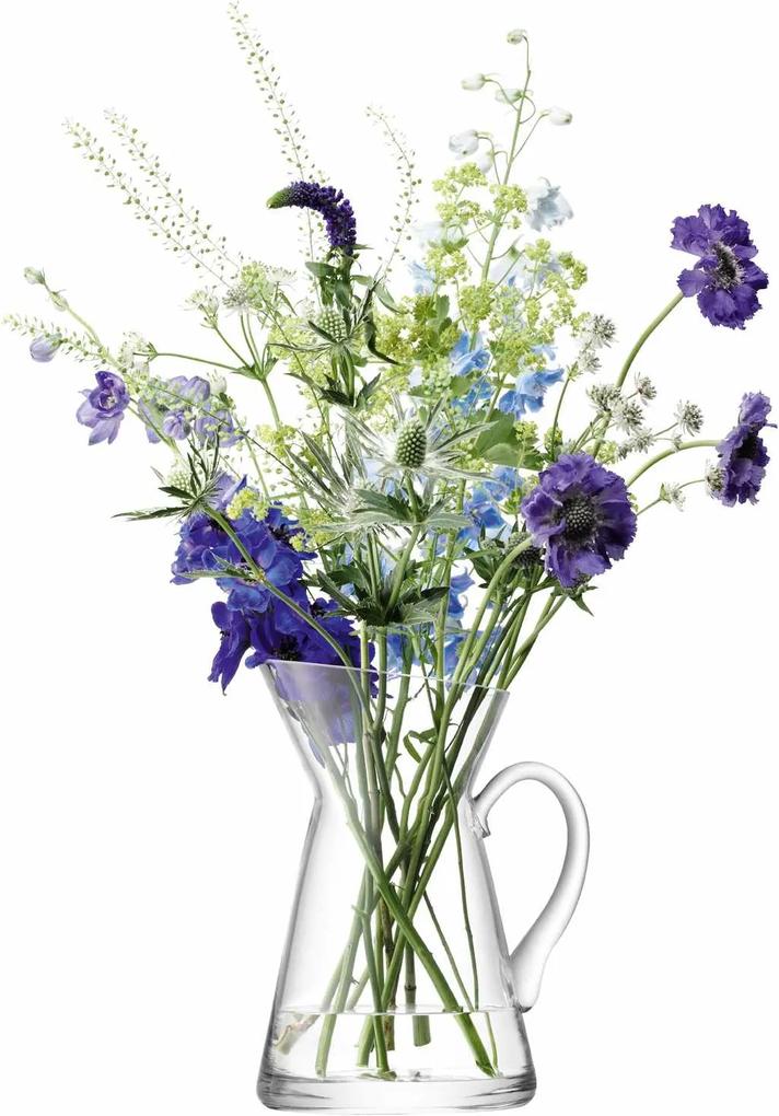 LSA Flower sklenená váza-džbán 26cm, číra, LSA, Handmade