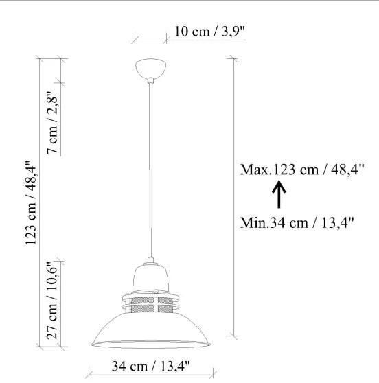 Luster na lanku TIBET 1xE27/40W/230V oranžový