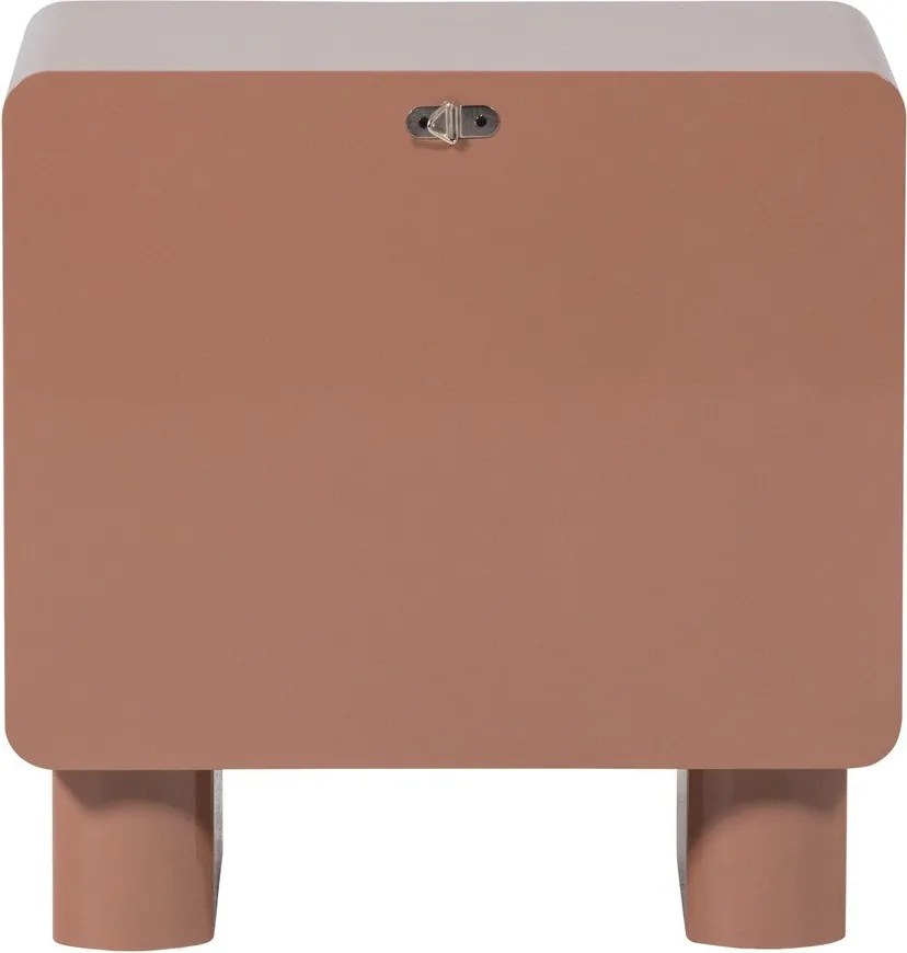 Ružový lesklý nočný stolík Lustra – WOOOD