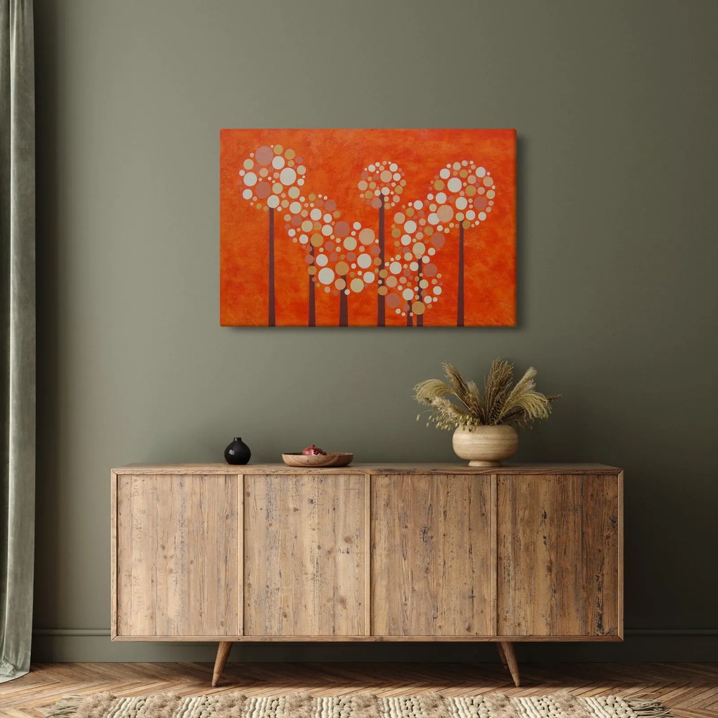 Obraz - Oranžový les (90x60 cm)