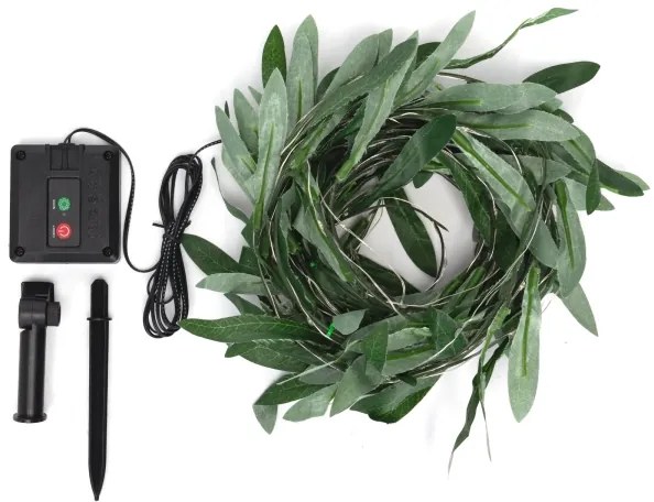 Aigostar - LED solárny reťazec 100xLED/12m IP65 teplá biela olive