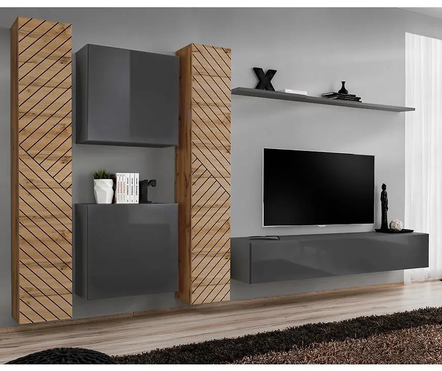 Obývacia Stena Switch VI Line Wotan/Grafit