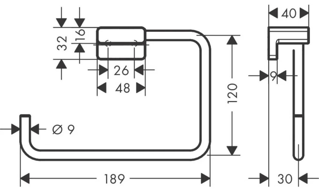 Hansgrohe AddStoris - Kruh na uterák, matná biela 41754700