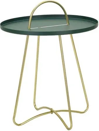 Odkladací stolík Grent 45 cm zlatý/zelený