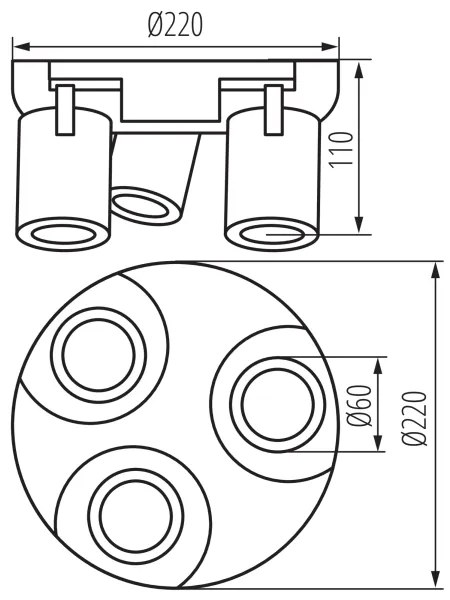 Kanlux 38963 - Bodové svietidlo LAURIN 3xGU10/10W/230V mosadz/čierna