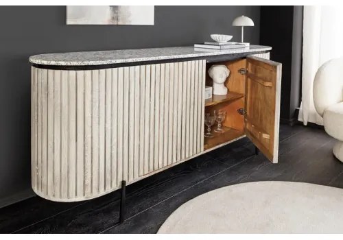 Komoda 47694 Adlon 170cm Drevo Mango - Mramor - Komfort-nábytok