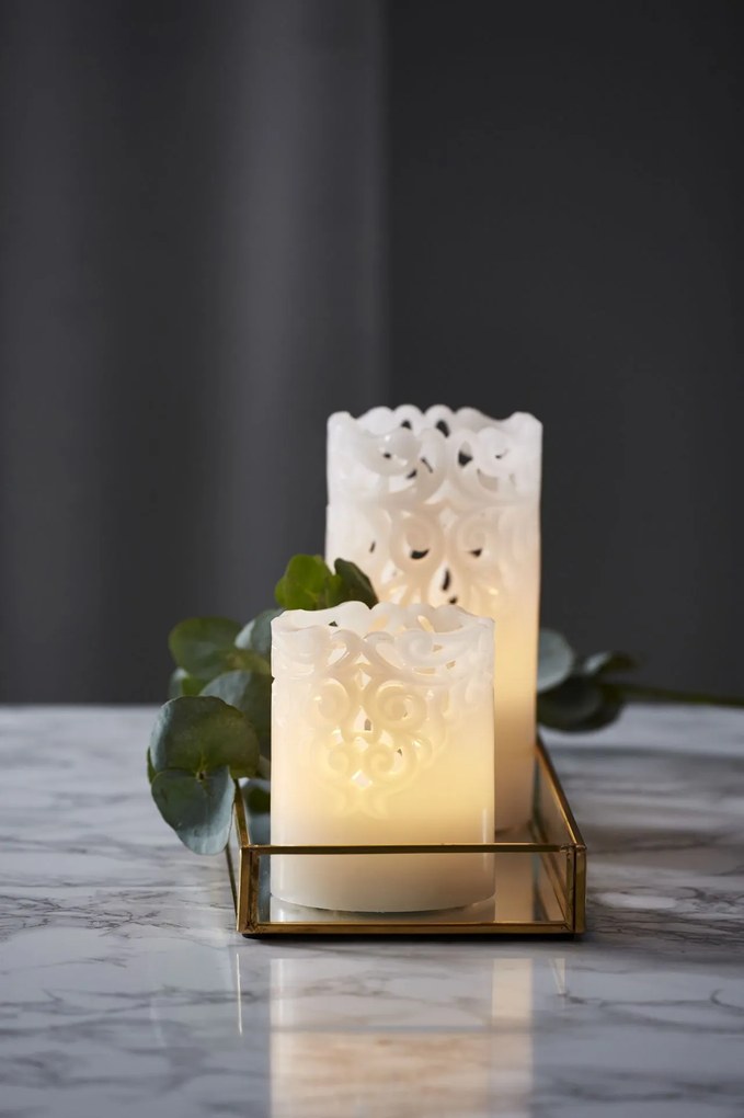 STAR TRADING Vosková LED sviečka Clary White 15 cm