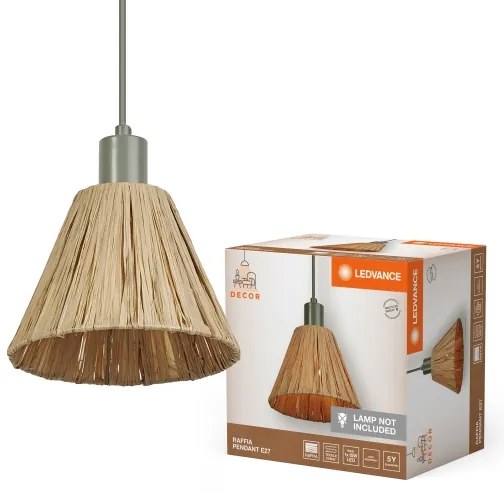 Ledvance - Luster na lanku DECOR RAFFIA 1xE27/15W/230V rafia