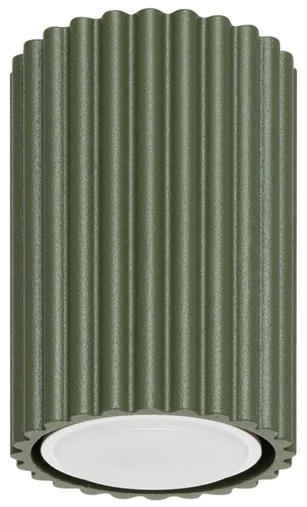 Sollux SL.1606 - Bodové svietidlo KARBON 1xGU10/10W/230V 10 cm zelená SLX1283