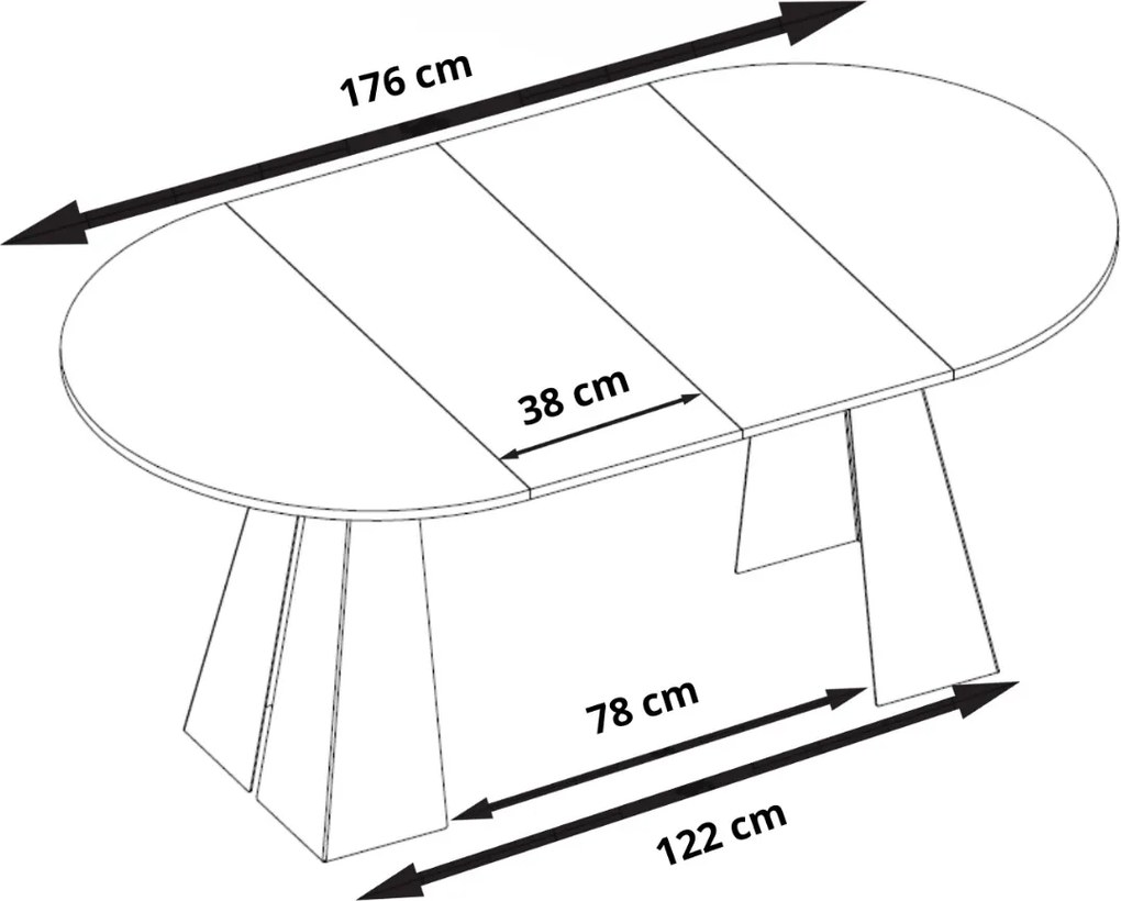 Moderný rozkladací jedálenský stôl ADNAN Veľkosť stola: 100 - 180 cm