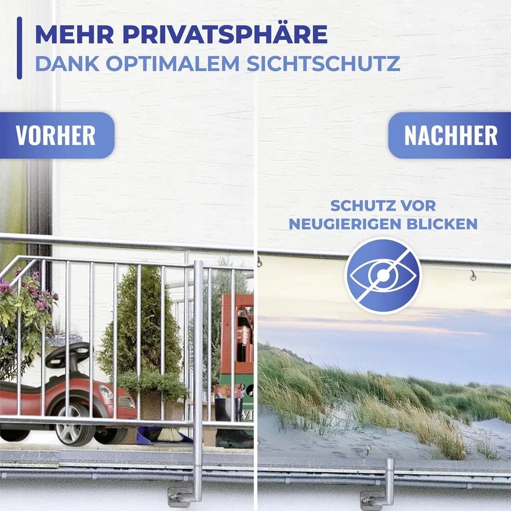 Plastová balkónová zástena 500x85 cm North Sea Coast – Maximex