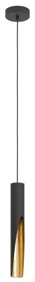 Eglo 900872 - LED Luster na lanku BARBOTTO 1xGU10/4,5W/230V čierna/zlatá