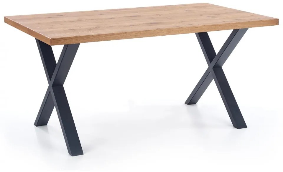 Jedálenský rozkladací stôl Xaver 160/250 cm dub jasný/čierny