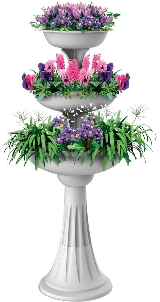 Kvetinová kaskáda Trevy biela, 50 x 114 cm