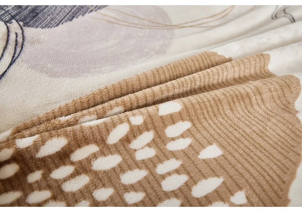 Svetlohnedé obliečky na jednolôžko z mikroplyšu 140x200 cm Circles – My House