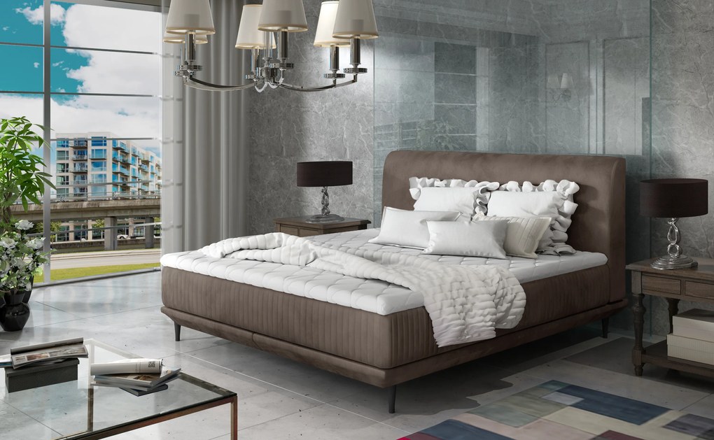 Moderná posteľ Aveiro 180x200cm, hnedá + matrac