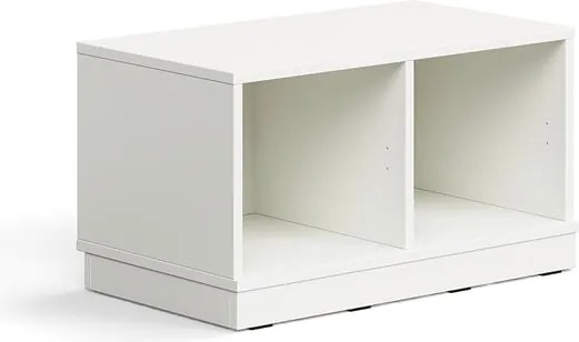 Úložná skrinka CASPER, 2 priehradky, so soklom, biela