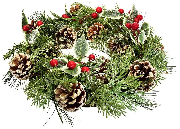 Vianočný veniec šiškový CEZMÍNA A HLOH, 28 cm