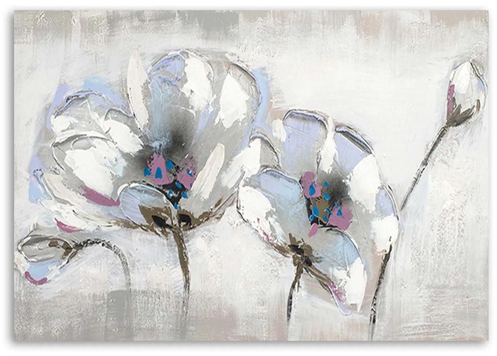 Gario Obraz na plátne Maľované kvety v bielej farbe Rozmery: 60 x 40 cm