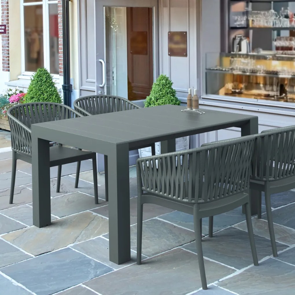 PORTOFINO záhradná stolička s podrúčkami dark grey