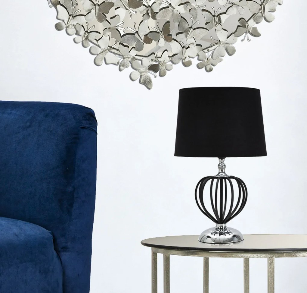 Stolná lampa Darky Silver 44,5 cm čierno-strieborná