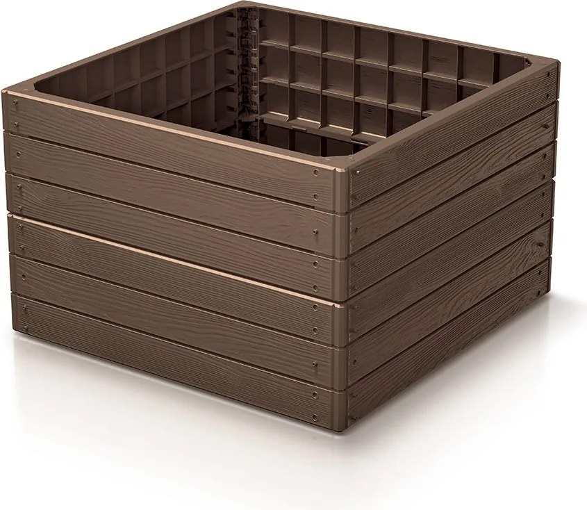 Vyvýšený záhon BASE WOODY 75,6 cm tehlovo hnedý