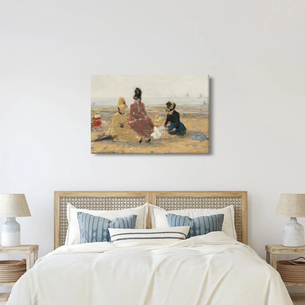 Obraz - Eugène Boudin, On the Beach, Trouville, reprodukcia (90x60 cm)
