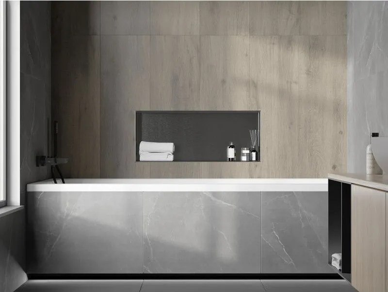 Mexen X-Wall-NR, polica na zapustenie bez príruby 75 x 30 cm, grafitová matná - 19E1753010