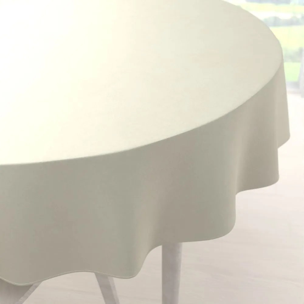 Biante Zamatový okrúhly obrus Velvet Premium SVP-003 Smotanový Ø 130 cm