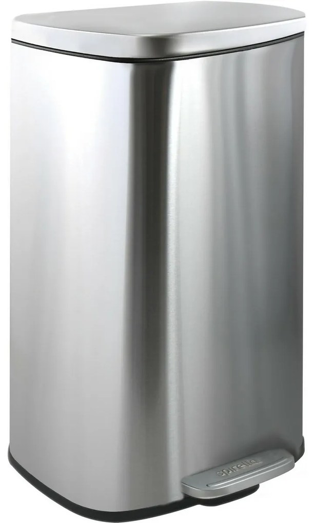 Spirella Pedálový odpadkový kôš soft-close Akira 30 l, brúsená nehrdz. oceľ, 30 l