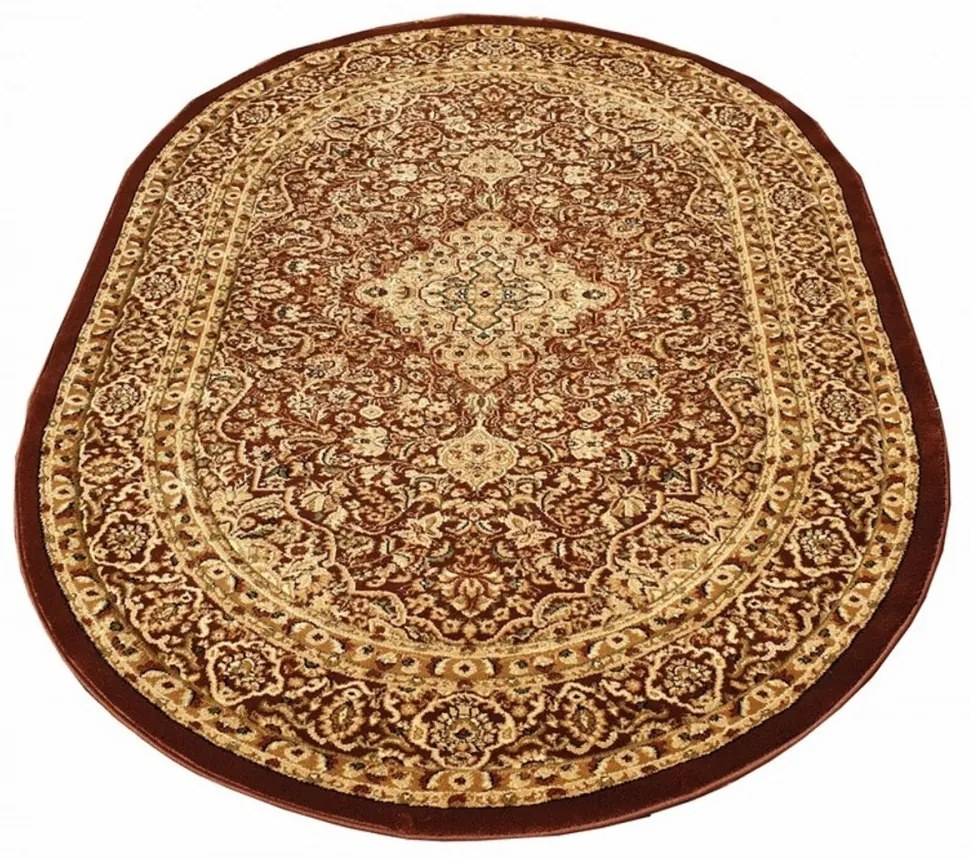 Kusový koberec klasický vzor 6 hnedý ovál, Velikosti 160x220cm