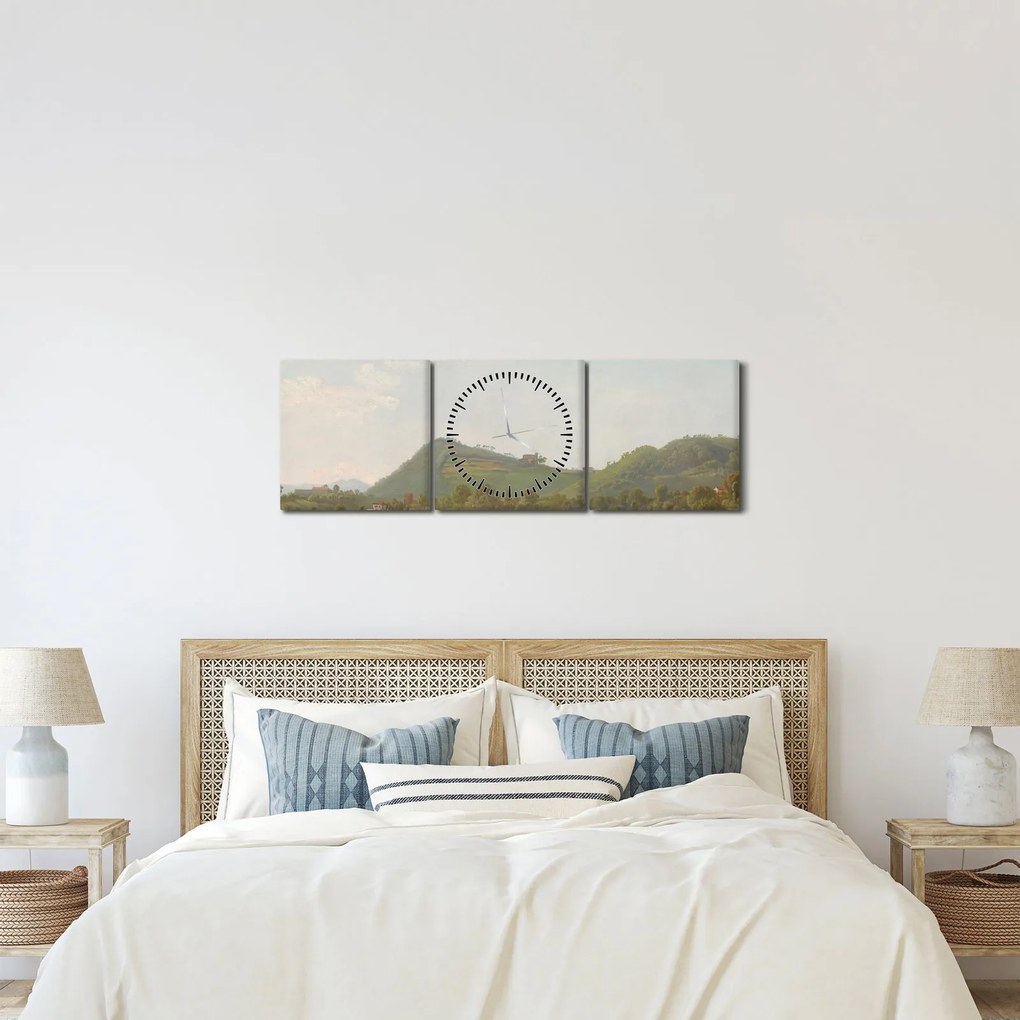 Obraz - Simon Denis, View Near Naples, reprodukcia (s hodinami) (90x30 cm)