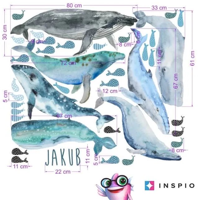 Samolepiace tapety na stenu - Veľryby