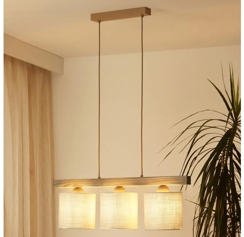 Brilagi - Luster na lanku FOREST 3xE27/15W/230V borovica/hnedá/krémová