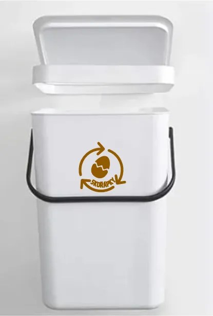Štítok/nálepka na odpadkové koše, RECYKLÁCIA - Škrupiny 8cm