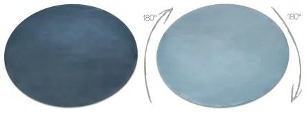 Koberec okrúhly prateľný POSH Shaggy, plyšový, Hrubý, protišmykový, modrý Veľkosť: kruh 80 cm