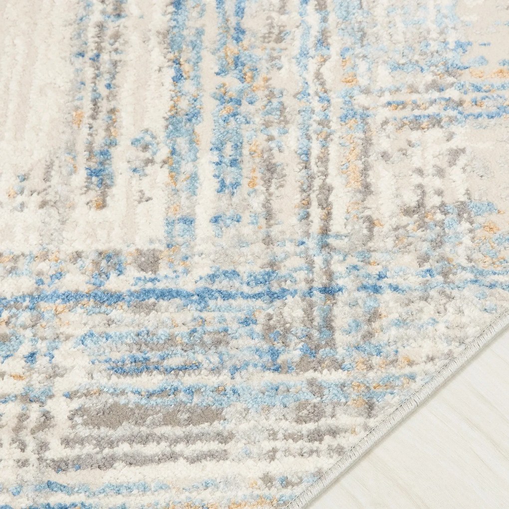 TA Koberec G505B WHITE/D_BLUE PORTLAND HIL Biely Obdĺžnikový Rozmer: 120x170 cm
